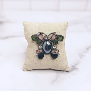 Black & pink Gothic butterfly brooch